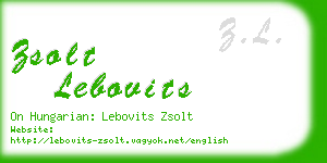 zsolt lebovits business card